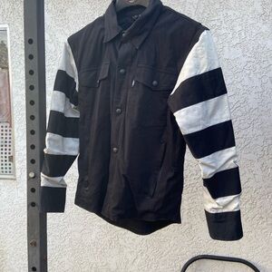 Chic Black and White motorcycle Jacket